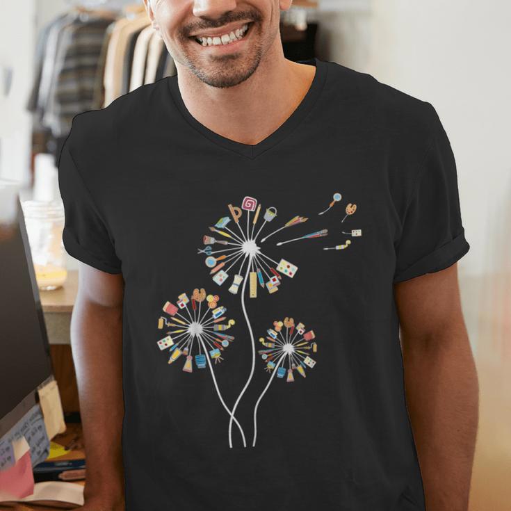 Dandelion Art Shirt For Artist Or Art Teacher Creative Art Men's V-Neck T-Shirt, funny gift
