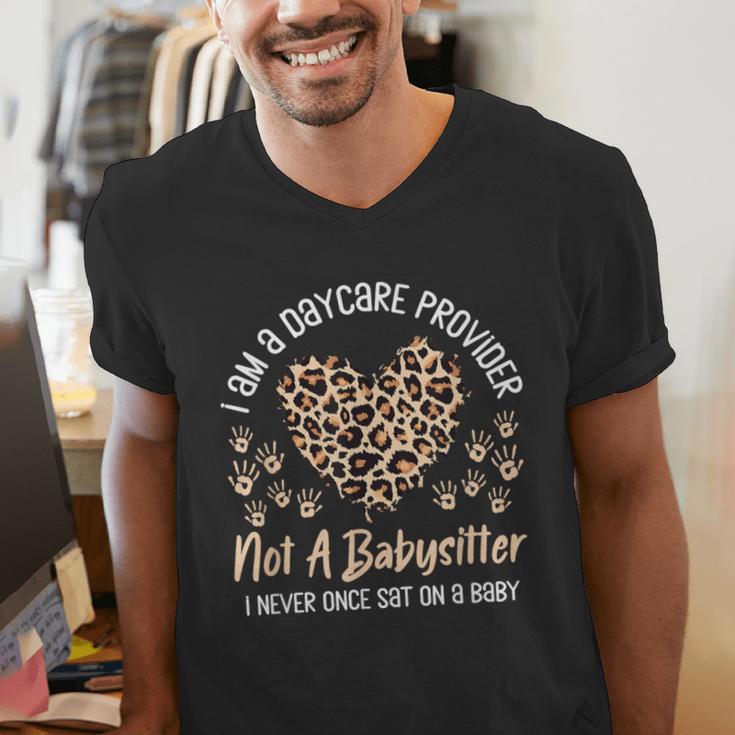 Daycare Provider Teacher Childcare Worker Leopard Heart Fun Men's V-Neck T-Shirt, funny gift Daycare Provider Teacher Childcare Worker Leopard Heart Fun Men's V-Neck T-Shirt, funny gift