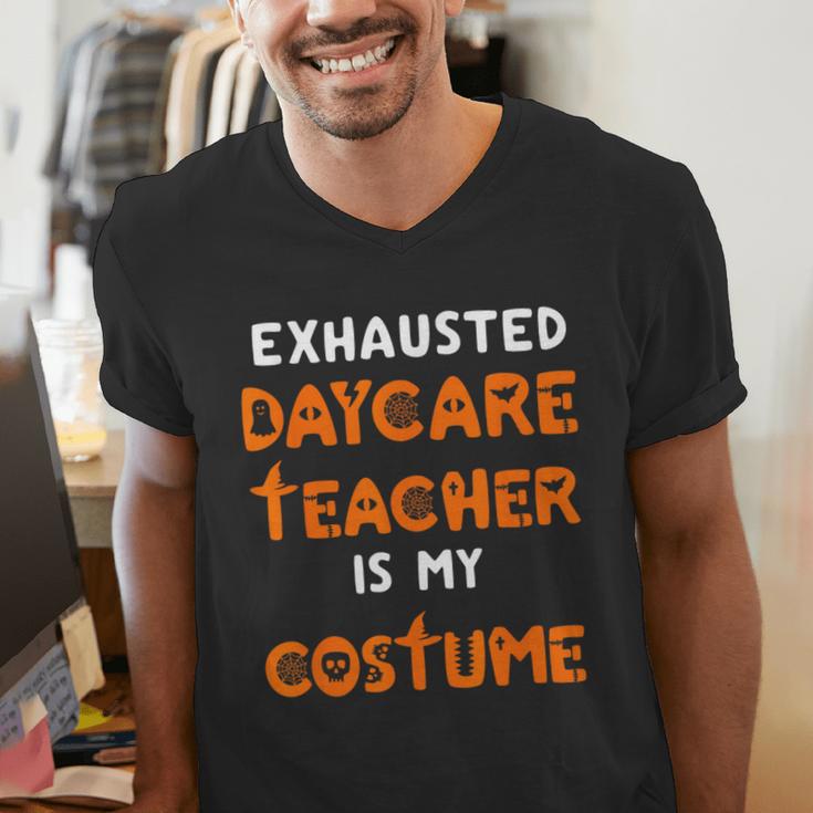 Daycare Teacher Halloween Costume Tired Day Care Shirt Men's V-Neck T-Shirt, funny gift Daycare Teacher Halloween Costume Tired Day Care Shirt Men's V-Neck T-Shirt, funny gift
