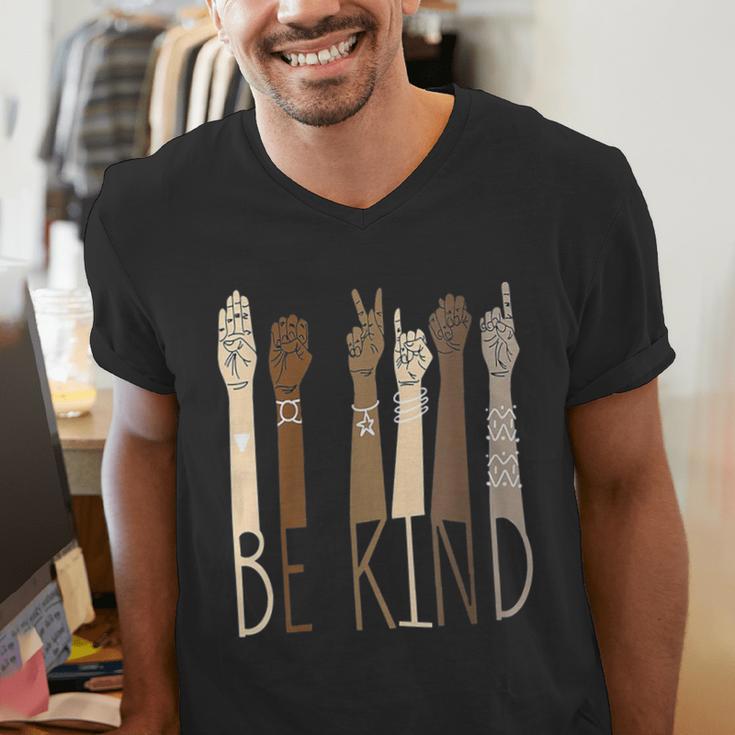 Deaf Be Kind Sign Language Hand Talking Teachers Interpreter Men's V-Neck T-Shirt, funny gift Deaf Be Kind Sign Language Hand Talking Teachers Interpreter Men's V-Neck T-Shirt, funny gift