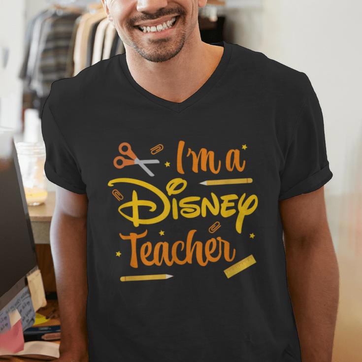Disney Back To School I'm A Disney Teacher Crafty Logo Men's V-Neck T-Shirt, funny gift Disney Back To School I'm A Disney Teacher Crafty Logo Men's V-Neck T-Shirt, funny gift