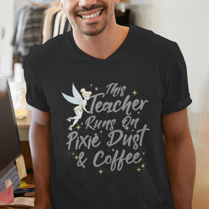 Disney Peter Pan Tinkerbell Teacher Pixie Dust And Coffee Men's V-Neck T-Shirt, funny gift Disney Peter Pan Tinkerbell Teacher Pixie Dust And Coffee Men's V-Neck T-Shirt, funny gift
