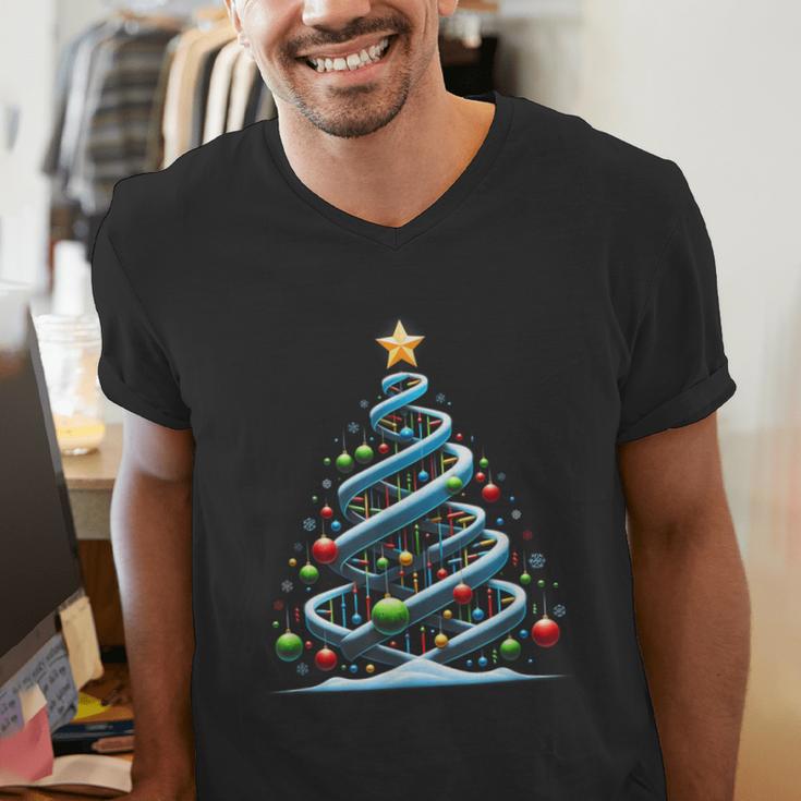 DNA Helix Christmas Tree Scientist Biology Science Teacher Men's V-Neck T-Shirt, Science Teacher Shirts, funny gift DNA Helix Christmas Tree Scientist Biology Science Teacher Men's V-Neck T-Shirt, Science Teacher Shirts, funny gift
