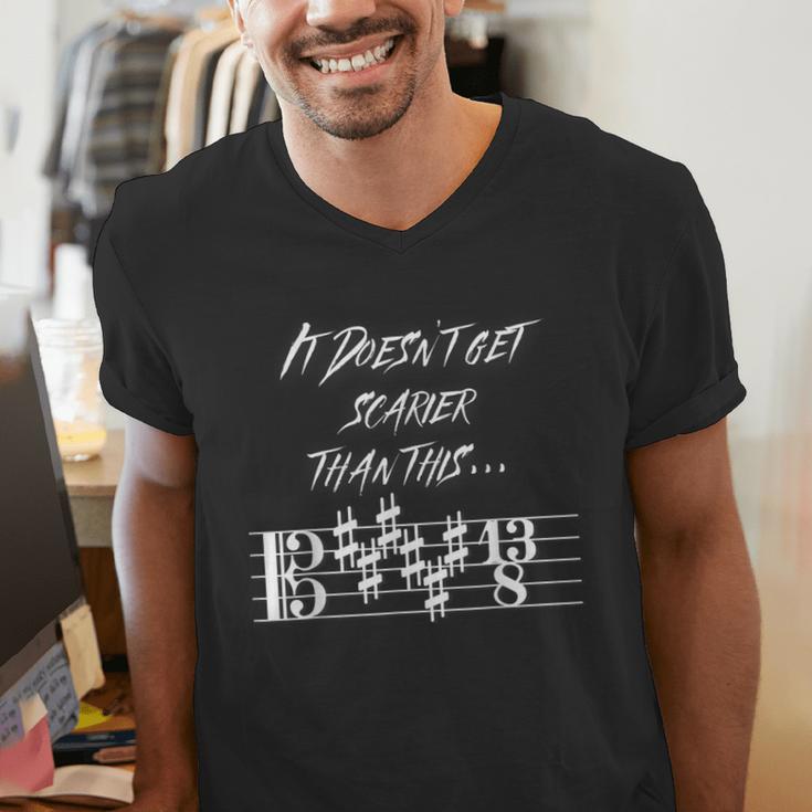 It Doesn't Get Scarier Halloween Music Teacher Costume For Men Women Men's V-Neck T-Shirt, funny gift