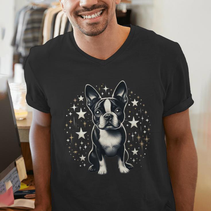Dog Boston Terrier For Men Women Men's V-Neck T-Shirt, funny gift