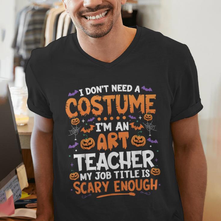 I Don't Need a Costume I'm An Art Teacher Retro Halloween Men's V-Neck T-Shirt, funny gift