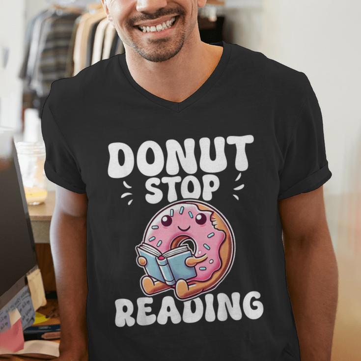 Donut Stop Reading Kawaii Teacher Preschool Kindergarten Men's V-Neck T-Shirt, funny gift Donut Stop Reading Kawaii Teacher Preschool Kindergarten Men's V-Neck T-Shirt, funny gift