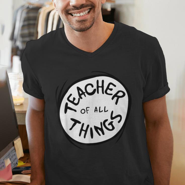 Dr Seuss Teacher Of All Things Red Emblem Men's V-Neck T-Shirt, funny gift Dr Seuss Teacher Of All Things Red Emblem Men's V-Neck T-Shirt, funny gift