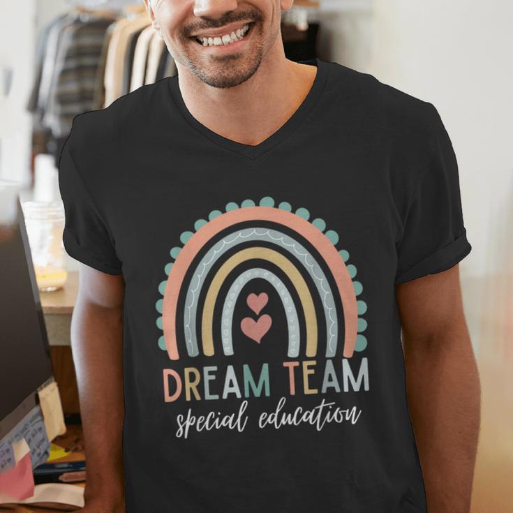 Dream Team Special Education Teacher ED SPED Squad Rainbow Men's V-Neck T-Shirt, funny gift Dream Team Special Education Teacher ED SPED Squad Rainbow Men's V-Neck T-Shirt, funny gift