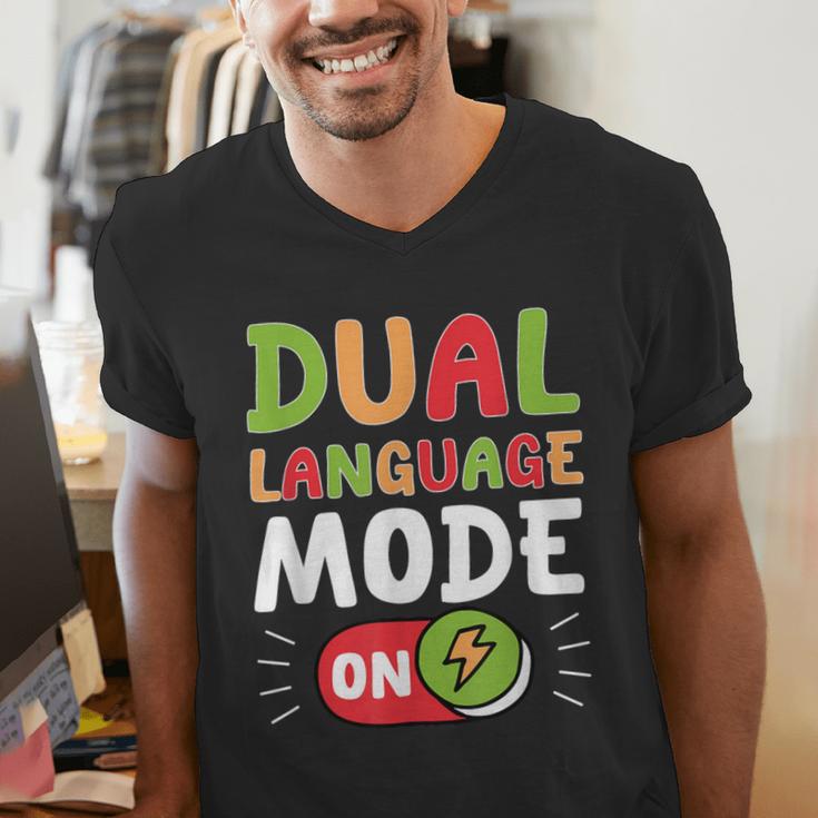 Dual Language Teacher Bilingual Teacher Men's V-Neck T-Shirt, funny gift