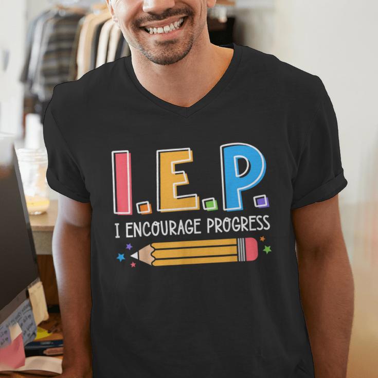 I E P I Encourage Progress Special Education Teacher Men's V-Neck T-Shirt, funny gift I E P I Encourage Progress Special Education Teacher Men's V-Neck T-Shirt, funny gift