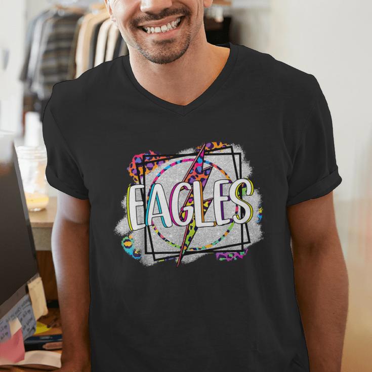 Eagles Teacher School Sports Fan Team Spirit Men's V-Neck T-Shirt, funny gift Eagles Teacher School Sports Fan Team Spirit Men's V-Neck T-Shirt, funny gift