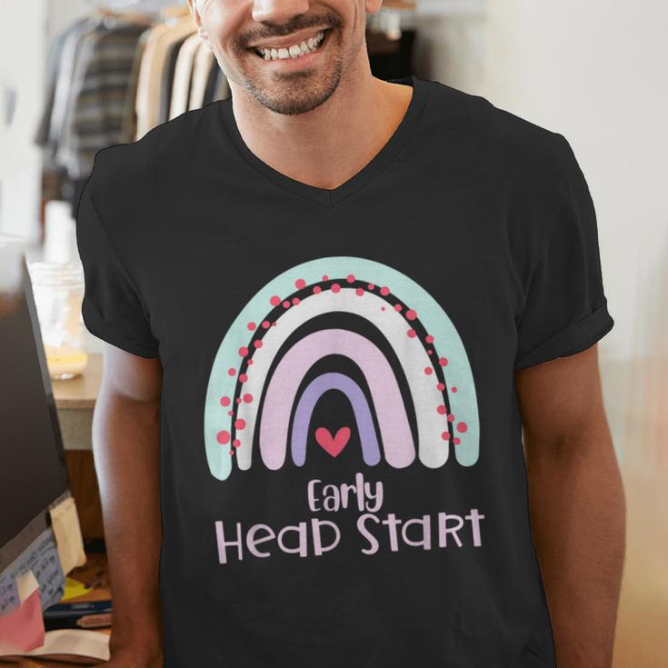 Early Headstart Cute Retro Rainbow Teachers Men's V-Neck T-Shirt, funny gift Early Headstart Cute Retro Rainbow Teachers Men's V-Neck T-Shirt, funny gift