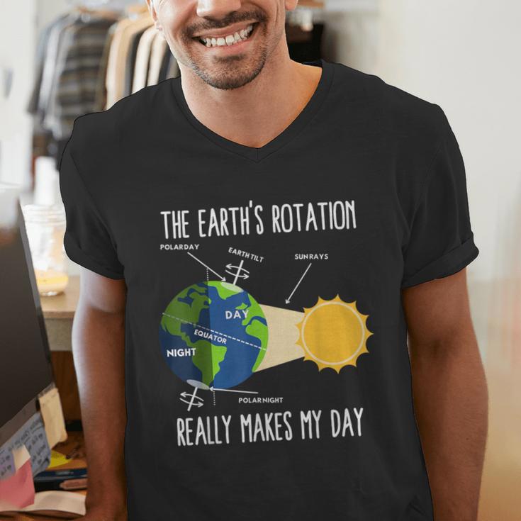 Earth Rotation Earth Day Science Teacher Kids Women Men's V-Neck T-Shirt, Science Teacher Shirts, funny gift Earth Rotation Earth Day Science Teacher Kids Women Men's V-Neck T-Shirt, Science Teacher Shirts, funny gift