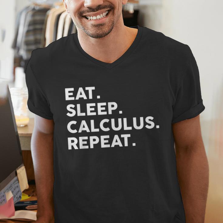 Eat Sleep Calculus Repeat Mathematics Math Teacher Men's V-Neck T-Shirt, funny gift
