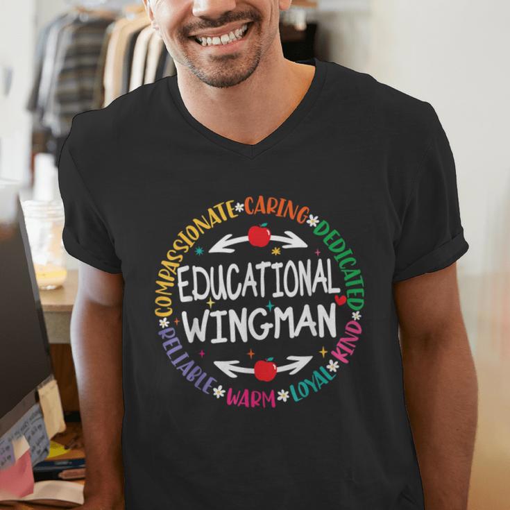 Educational Wingman Assistant Teaching a School Teacher Aide Men's V-Neck T-Shirt, funny gift Educational Wingman Assistant Teaching a School Teacher Aide Men's V-Neck T-Shirt, funny gift