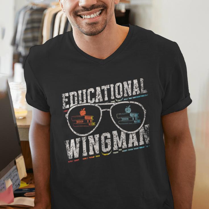 Educational Wingman Assisting Teacher Teaching Assistant Men's V-Neck T-Shirt, funny gift