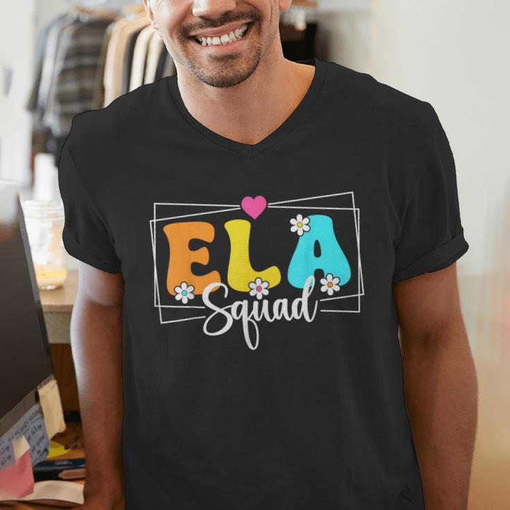 ELA Squad Teacher Back To School English Language Arts Men's V-Neck T-Shirt, English Teacher Shirts, funny gift