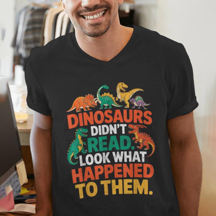English Teacher Dinosaurs Didn’t Read What Happened To Them Men's V-Neck T-Shirt, English Teacher Shirts, funny gift English Teacher Dinosaurs Didn’t Read What Happened To Them Men's V-Neck T-Shirt, English Teacher Shirts, funny gift
