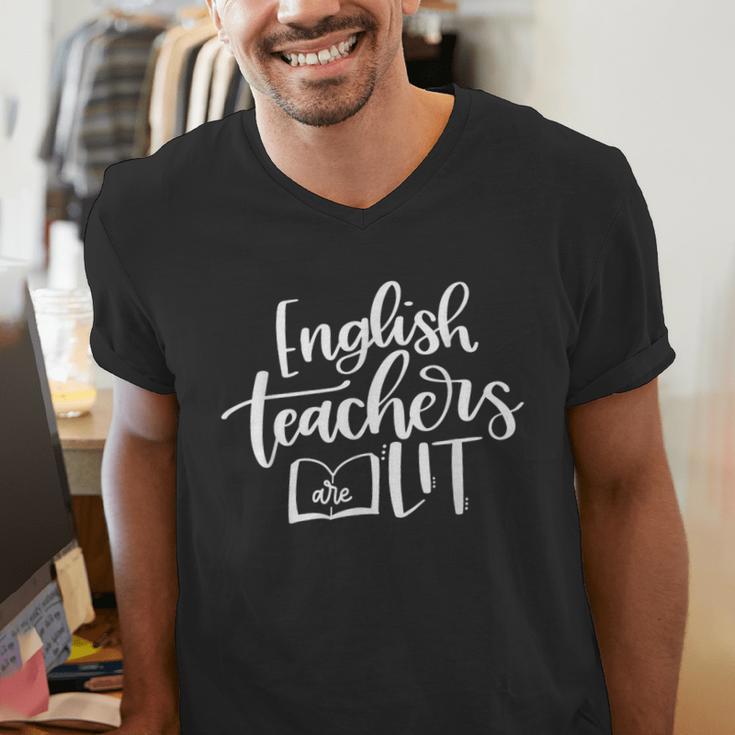 English Teachers Are Lit Teacher Appreciation Men's V-Neck T-Shirt, English Teacher Shirts, funny gift