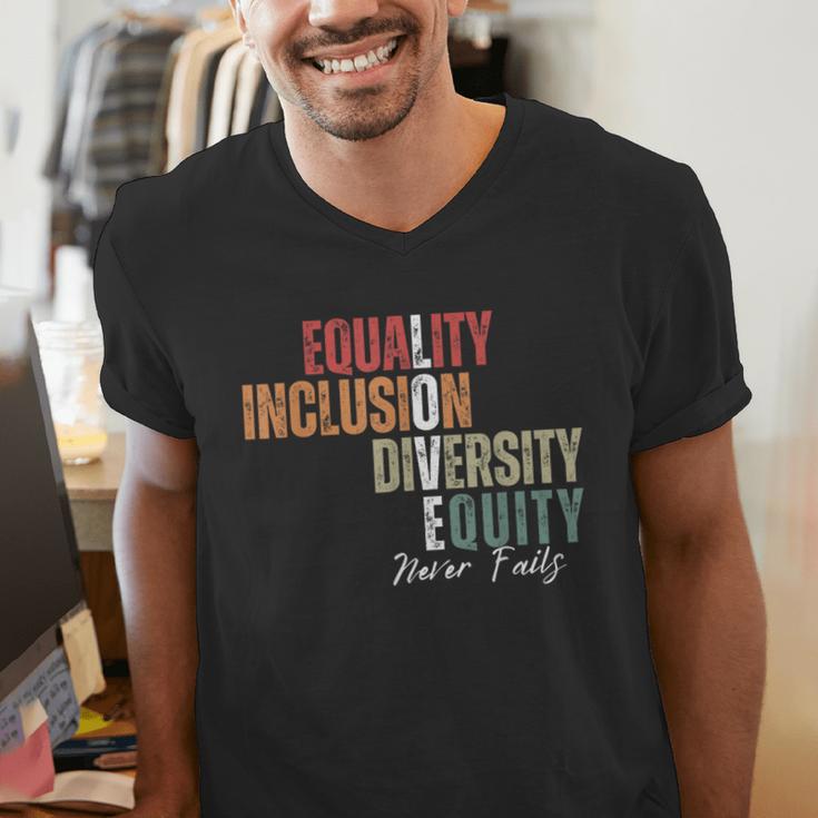 Equality Inclusion Diversity Equity Love Never Fails Teacher Men's V-Neck T-Shirt, funny gift