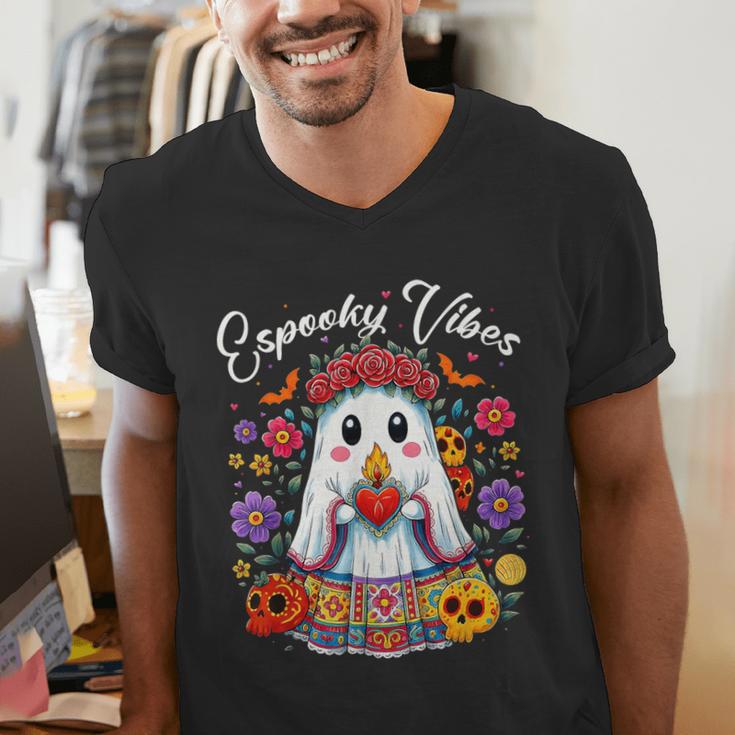 Espooky Vibes Maestra Halloween Spanish Mexican Teacher Men's V-Neck T-Shirt, funny gift Espooky Vibes Maestra Halloween Spanish Mexican Teacher Men's V-Neck T-Shirt, funny gift