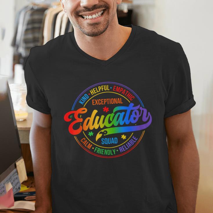 Exceptional Educator Squad Special Education Teacher Autism Men's V-Neck T-Shirt, funny gift Exceptional Educator Squad Special Education Teacher Autism Men's V-Neck T-Shirt, funny gift