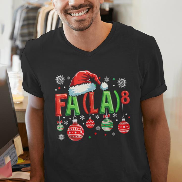 FA LA 8 Christmas Santa FA La Math Teacher Student Men's V-Neck T-Shirt, funny gift FA LA 8 Christmas Santa FA La Math Teacher Student Men's V-Neck T-Shirt, funny gift