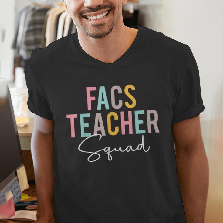 FACS Teacher Squad Colorful Appreciation Day Back To School Men Women Girls Kids Men's V-Neck T-Shirt, funny gift
