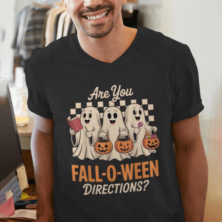 Are You Fall O Ween Directions Teacher Halloween Boo Ghost Men's V-Neck T-Shirt, funny gift Are You Fall O Ween Directions Teacher Halloween Boo Ghost Men's V-Neck T-Shirt, funny gift