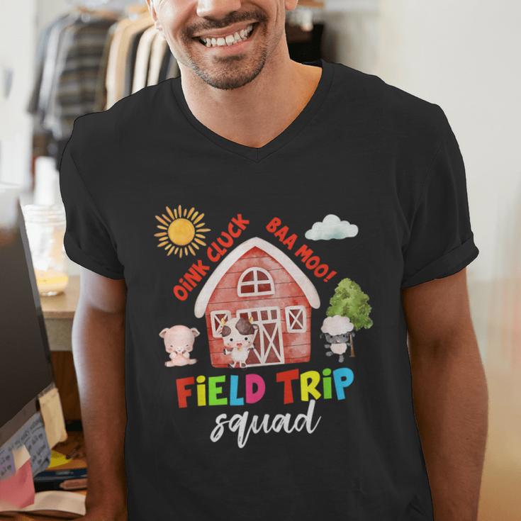 Farm Field Trip Squad Field Day 2025 Teachers Students Men's V-Neck T-Shirt, funny gift