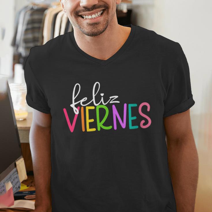 Feliz Viernes Happy Friday Spanish Teacher Friday Spanish Sp Men's V-Neck T-Shirt, funny gift Feliz Viernes Happy Friday Spanish Teacher Friday Spanish Sp Men's V-Neck T-Shirt, funny gift