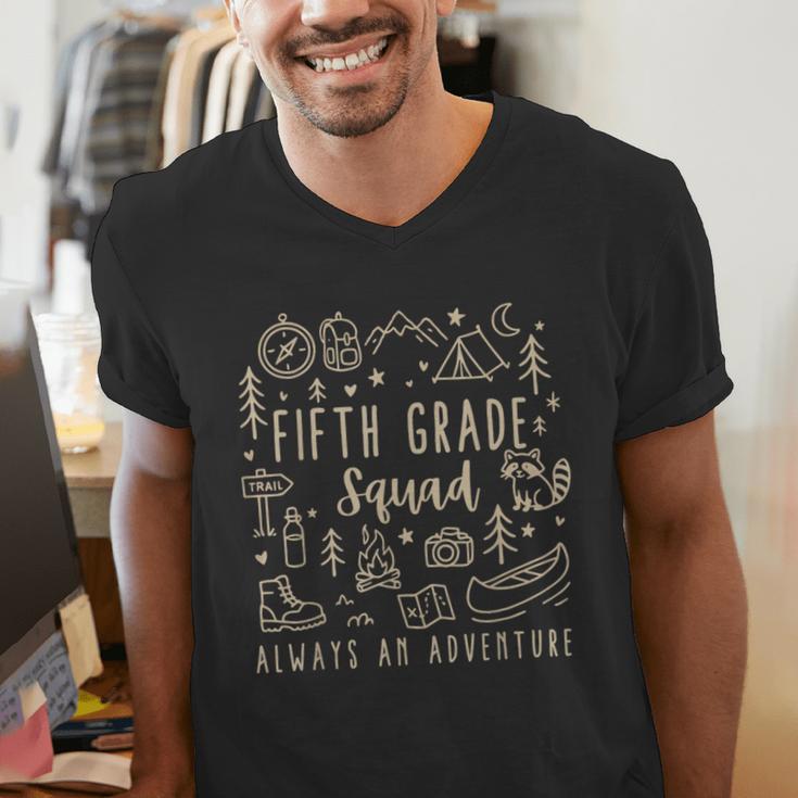 Fifth Grade Squad Adventure Camping 5th Grade Teacher Kids Men's V-Neck T-Shirt, funny gift Fifth Grade Squad Adventure Camping 5th Grade Teacher Kids Men's V-Neck T-Shirt, funny gift