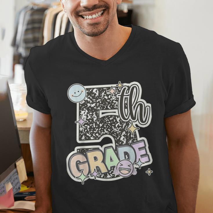 First Day Of Fifth Grade Composition Notebook Teacher Men's V-Neck T-Shirt, First Grade Teacher Shirts, funny gift