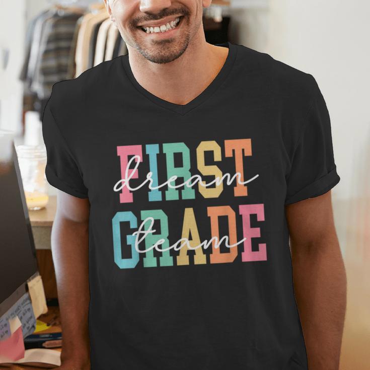 First Grade Dream Team Back To School 1st Grade Teacher Men's V-Neck T-Shirt, First Grade Teacher Shirts, funny gift