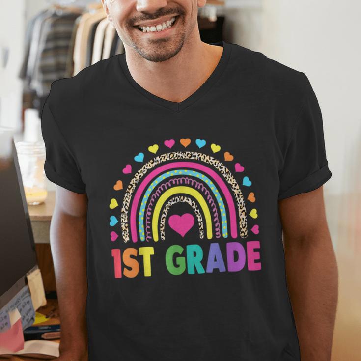 First Grade Rainbow Girls Boys Teacher Team 1st Grade Squad Men's V-Neck T-Shirt, First Grade Teacher Shirts, funny gift First Grade Rainbow Girls Boys Teacher Team 1st Grade Squad Men's V-Neck T-Shirt, First Grade Teacher Shirts, funny gift