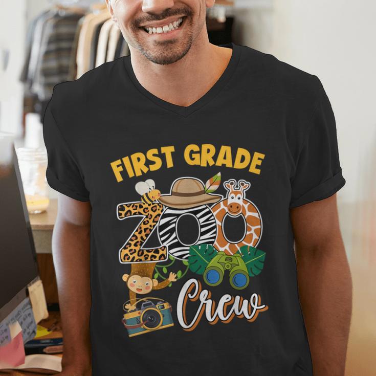 First Grade Zoo Field Trip Squad Matching Teacher Students Men's V-Neck T-Shirt, First Grade Teacher Shirts, funny gift