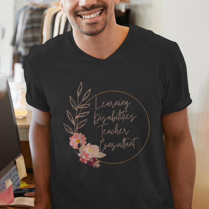 Floral Learning Disabilities Teacher Consultant SPED Teacher Men's V-Neck T-Shirt, funny gift Floral Learning Disabilities Teacher Consultant SPED Teacher Men's V-Neck T-Shirt, funny gift