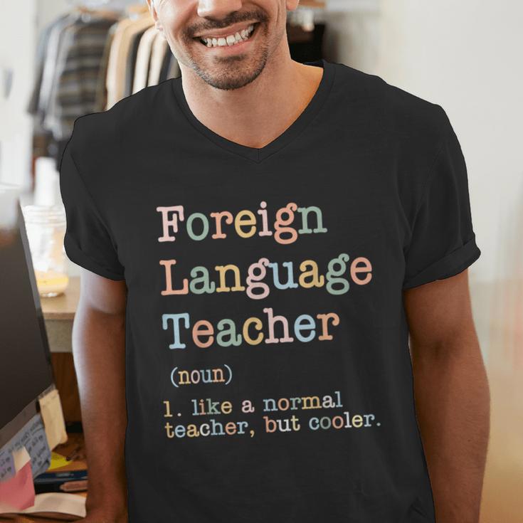Foreign Language Teacher Like A Normal Teacher Men's V-Neck T-Shirt, funny gift Foreign Language Teacher Like A Normal Teacher Men's V-Neck T-Shirt, funny gift