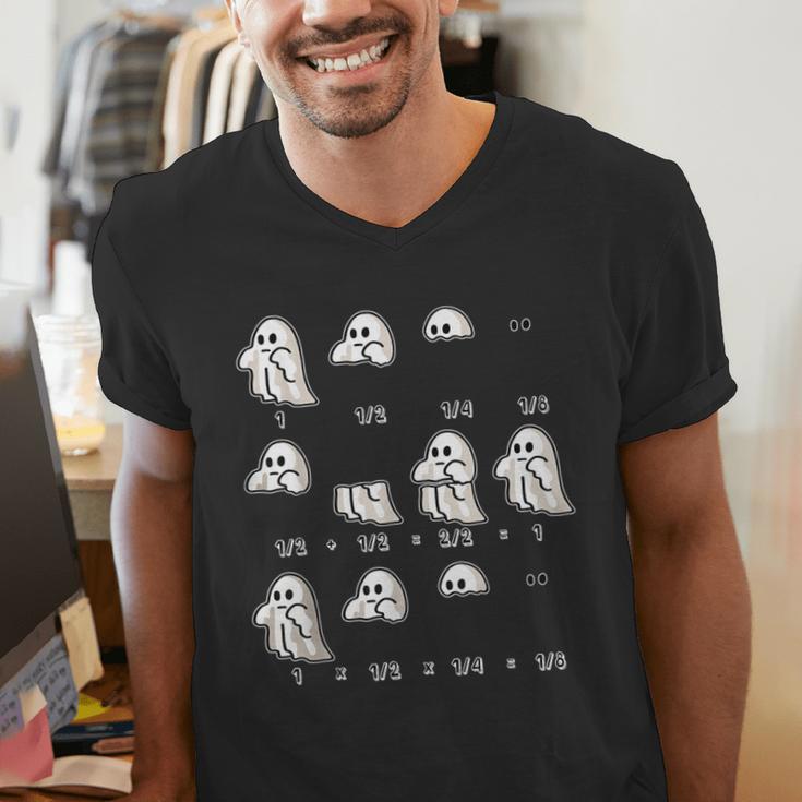 Fractions Math Teacher Ghost Math Halloween Humorous Men's V-Neck T-Shirt, funny gift Fractions Math Teacher Ghost Math Halloween Humorous Men's V-Neck T-Shirt, funny gift