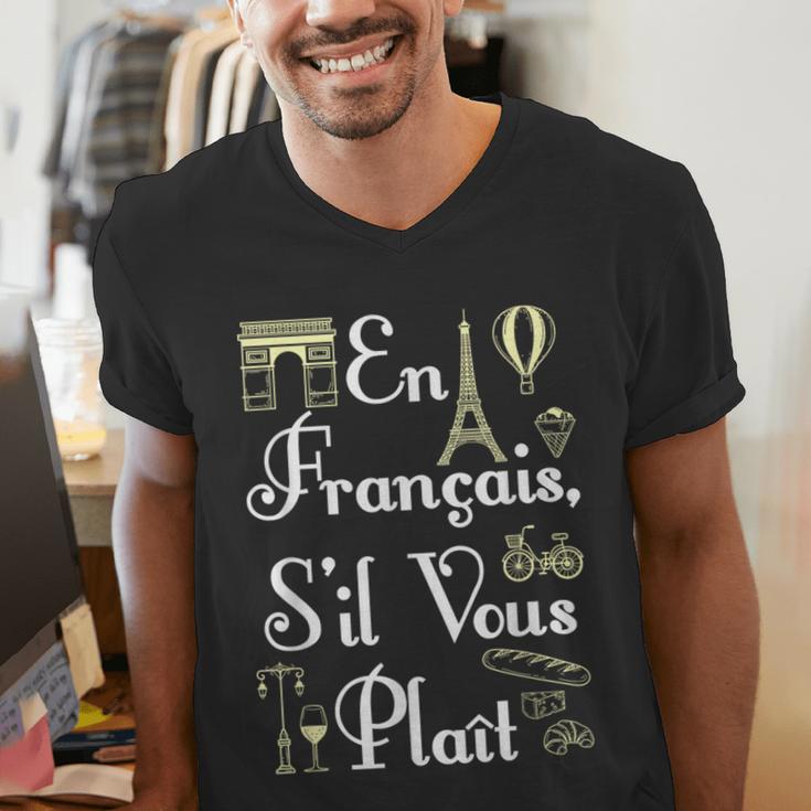 French Teacher En Francais S'Il Vous Plait End Of Year Men's V-Neck T-Shirt, funny gift French Teacher En Francais S'Il Vous Plait End Of Year Men's V-Neck T-Shirt, funny gift