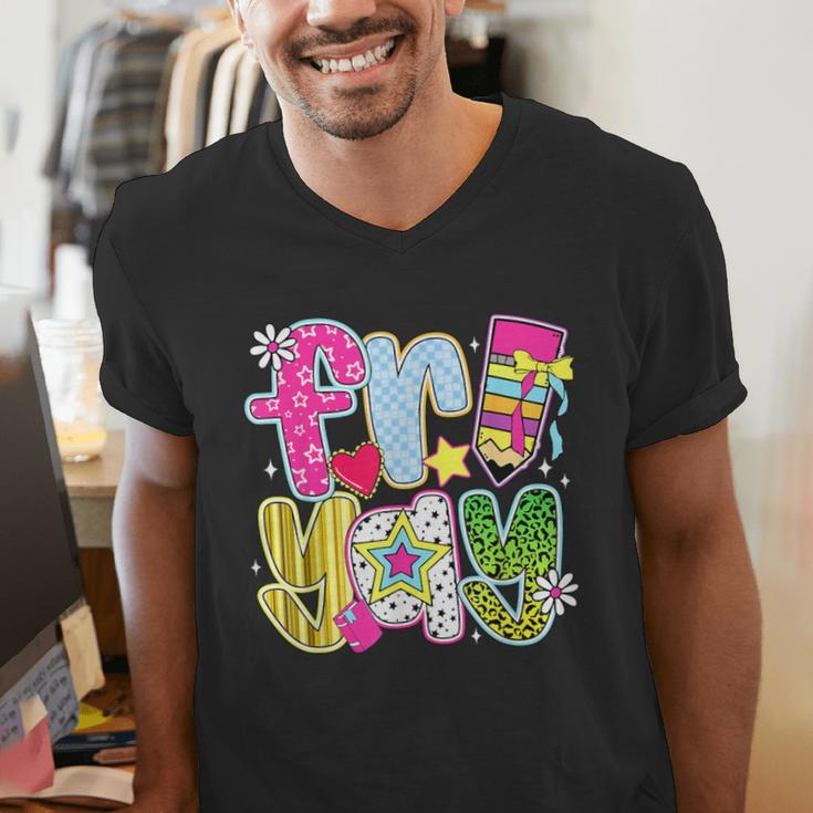 Fri-Yay Happy Friday Weekend Teacher Back To School Men's V-Neck T-Shirt, funny gift Fri-Yay Happy Friday Weekend Teacher Back To School Men's V-Neck T-Shirt, funny gift