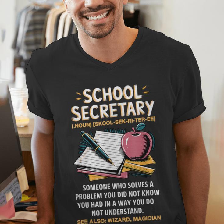 Front Office Teacher Admin Meaning School Secretary Men's V-Neck T-Shirt, funny gift Front Office Teacher Admin Meaning School Secretary Men's V-Neck T-Shirt, funny gift