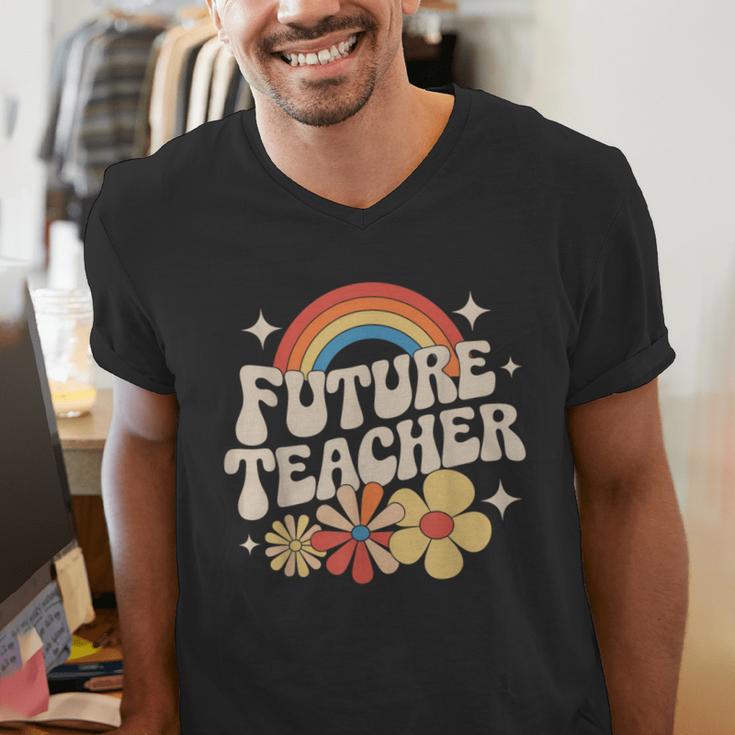 Future Teacher Kids Youth Girls Rainbow Pre-k Kindergarten Men's V-Neck T-Shirt, Future Teacher Shirts, funny gift Future Teacher Kids Youth Girls Rainbow Pre-k Kindergarten Men's V-Neck T-Shirt, Future Teacher Shirts, funny gift