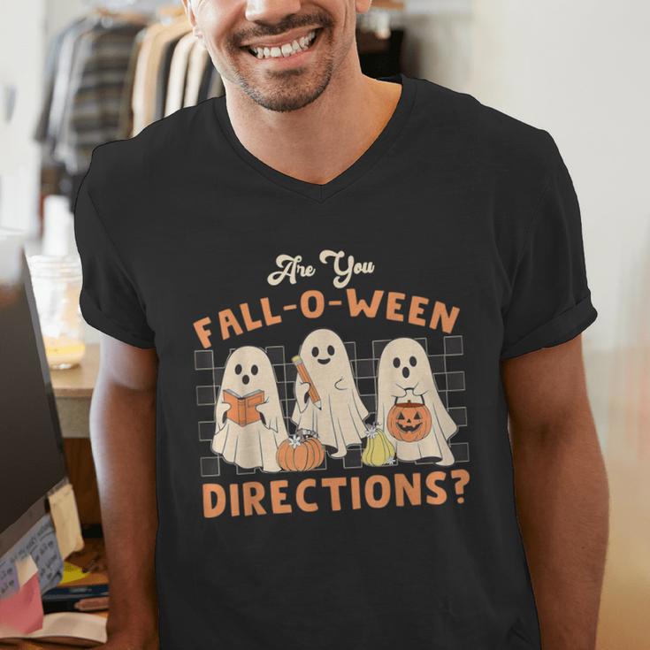 Ghost Are You Fall-O-Ween Directions Teacher Halloween Men's V-Neck T-Shirt, funny gift
