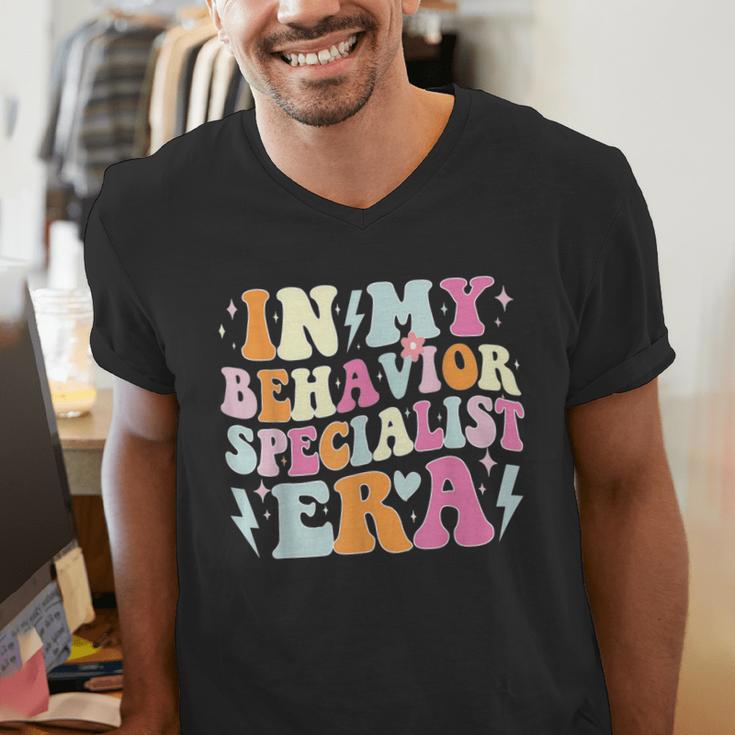 Groovy In My Behavior Specialist Era Behavior Teachers Men's V-Neck T-Shirt, funny gift