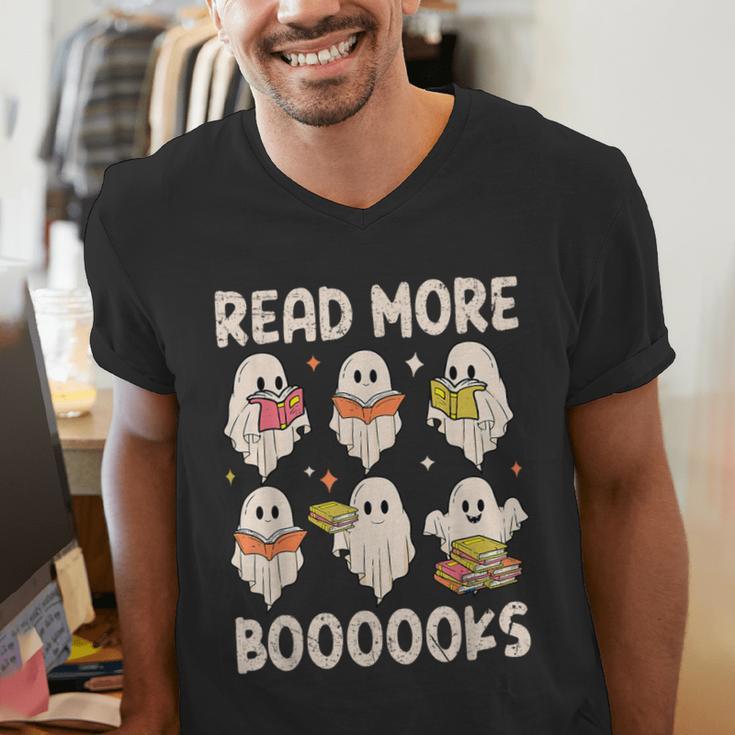 Groovy Halloween Ghost Read More Boooooks Librarian Teacher For Men Women Kids Men's V-Neck T-Shirt, Groovy Teacher Shirts, funny gift Groovy Halloween Ghost Read More Boooooks Librarian Teacher For Men Women Kids Men's V-Neck T-Shirt, Groovy Teacher Shirts, funny gift