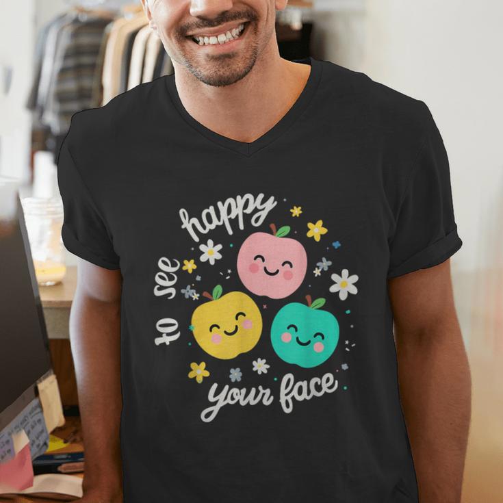 Groovy Happy To See Your Face Teacher School Appreciation Men's V-Neck T-Shirt, Groovy Teacher Shirts, funny gift Groovy Happy To See Your Face Teacher School Appreciation Men's V-Neck T-Shirt, Groovy Teacher Shirts, funny gift