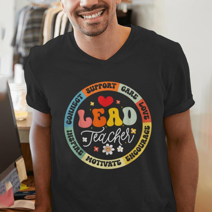 Groovy Lead Teacher Appreciation Back To School Men's V-Neck T-Shirt, Groovy Teacher Shirts, funny gift