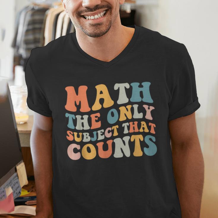 Groovy Math Is The Only Subject That Counts Math Teacher For Men Women Girls Kids Men's V-Neck T-Shirt, Groovy Teacher Shirts, funny gift Groovy Math Is The Only Subject That Counts Math Teacher For Men Women Girls Kids Men's V-Neck T-Shirt, Groovy Teacher Shirts, funny gift